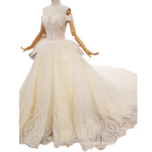 OEM Luxury Wedding Dress Off Shoulder Heavy Beaded Designs Wedding Gowns 2019